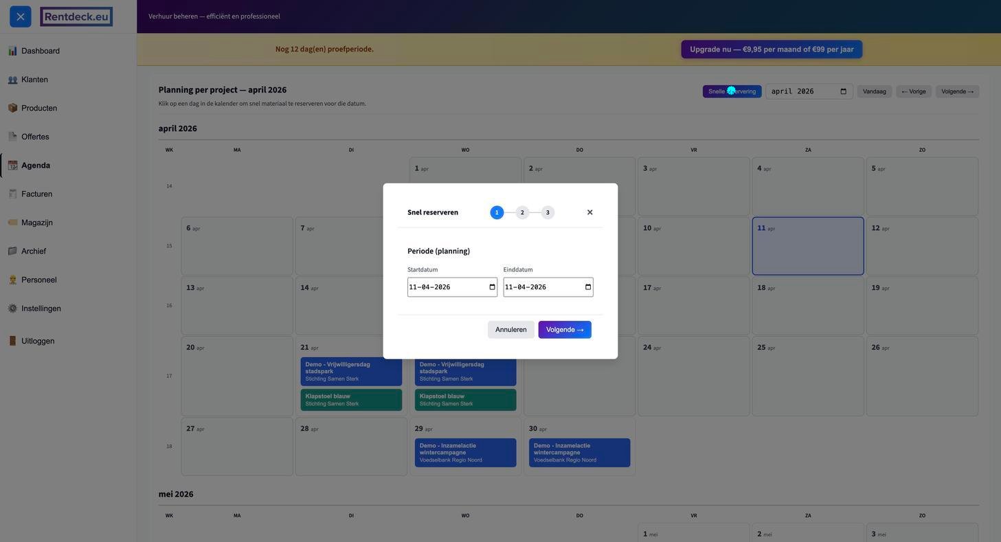 Snelle reservering wizard